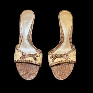 NineWest Brown and Tan Women's Kitten Heels